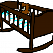 Houten babybed png pic