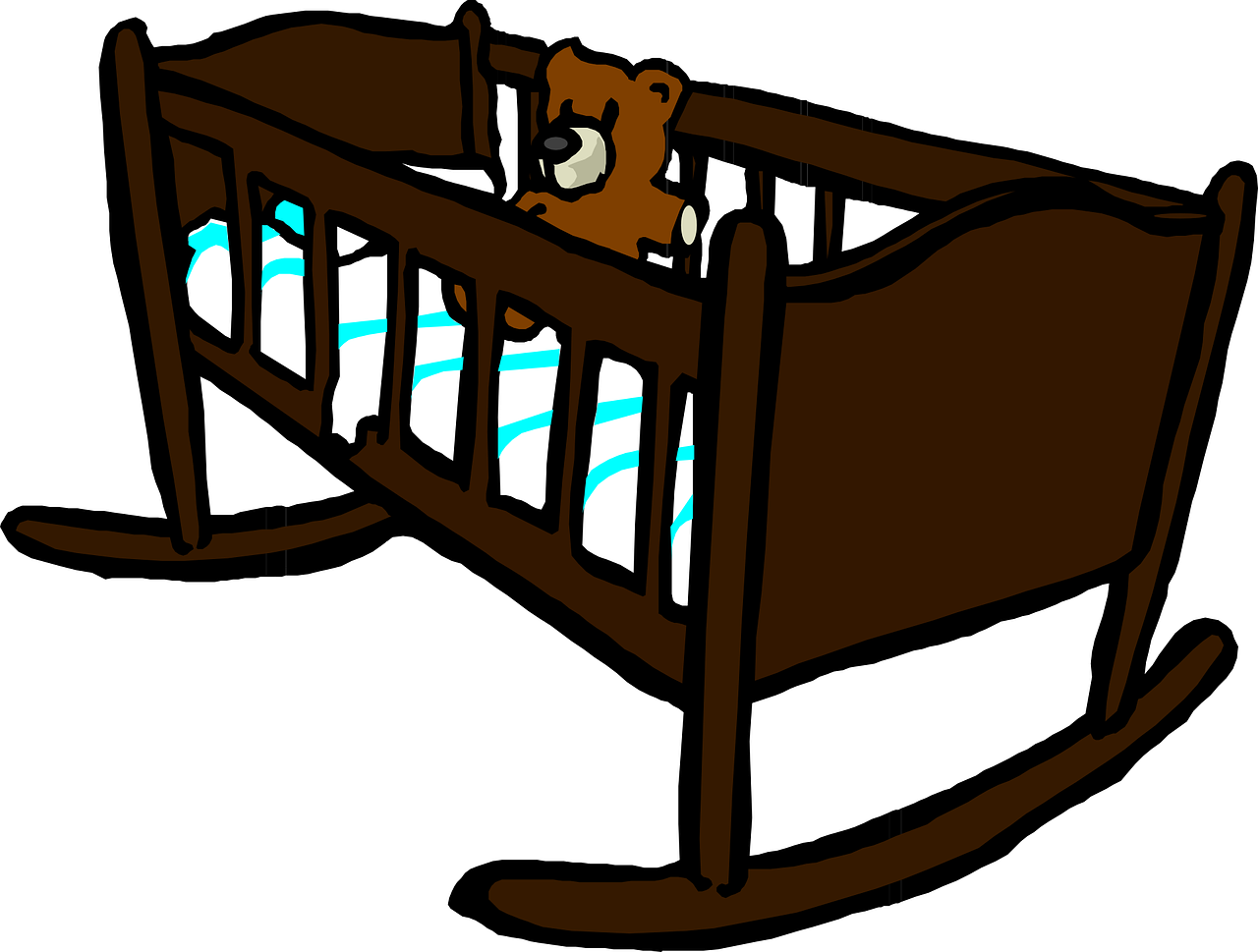 Wooden Infant Bed PNG Pic