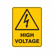 Yellow High Voltage Sign PNG Image
