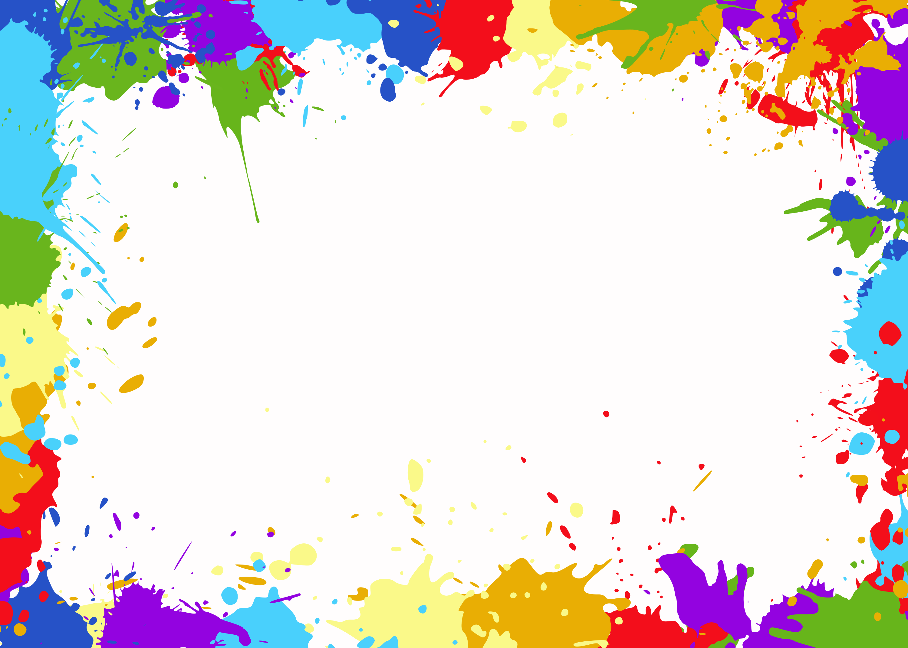 Colorful Splash Border PNG File
