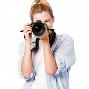Female Photographer PNG Cutout