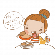 Girl Eating Food PNG Images