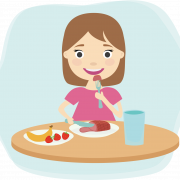 Girl Eating Food PNG Picture