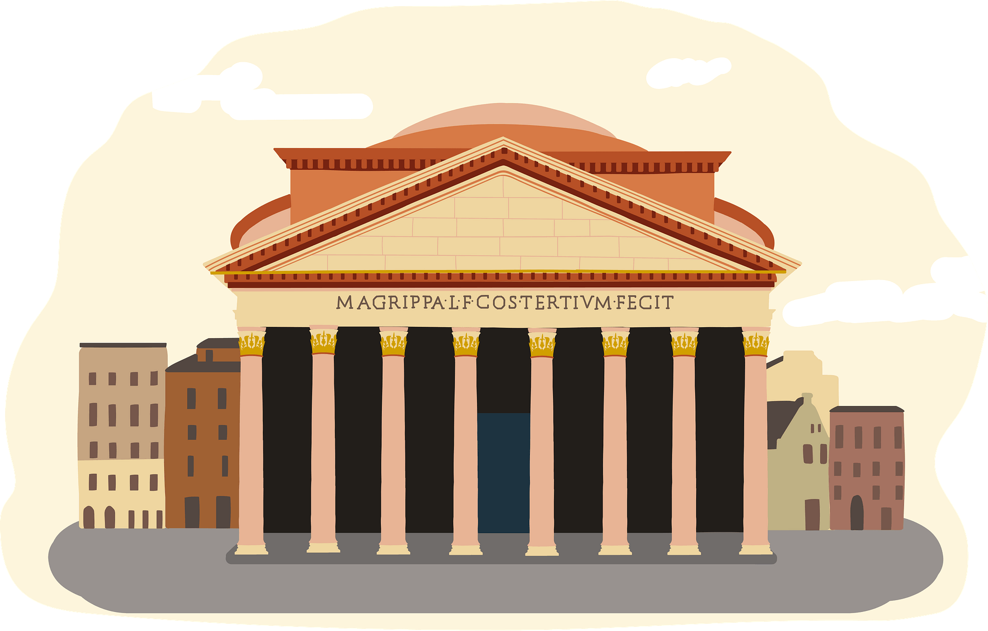 Pantheon Architecture PNG File