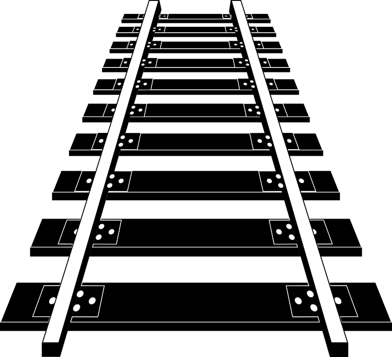Railroad Tracks Vector PNG Image