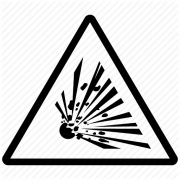 Triangle explosive sign PNG cutout