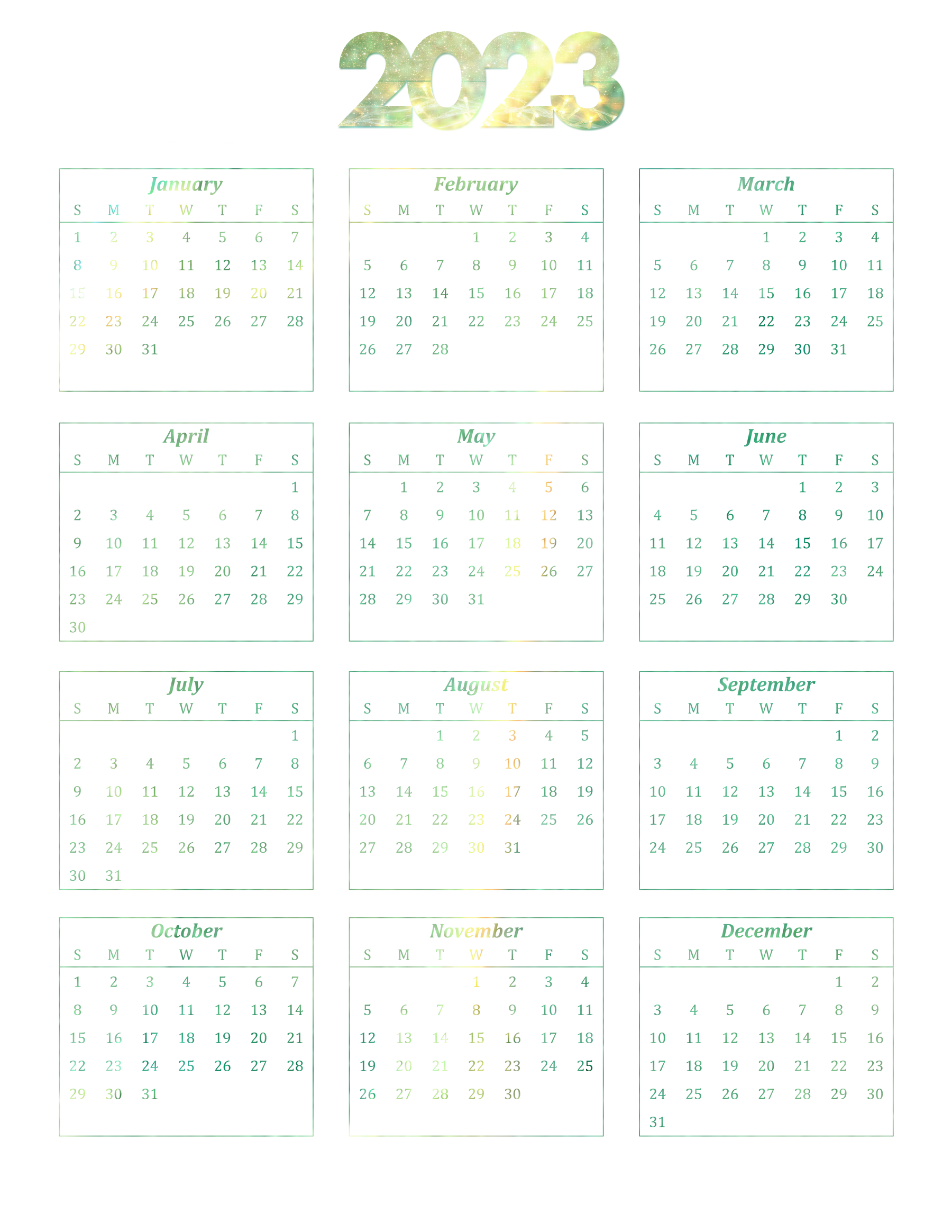 Vektor 2023 Kalender PNG