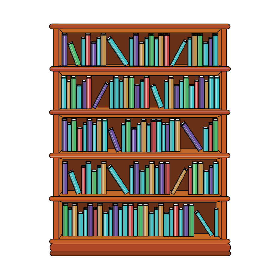 Bookshelf Modern PNG Images