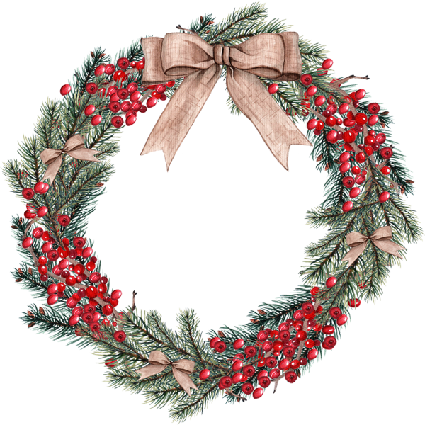 Christmas Wreath PNG Free Image