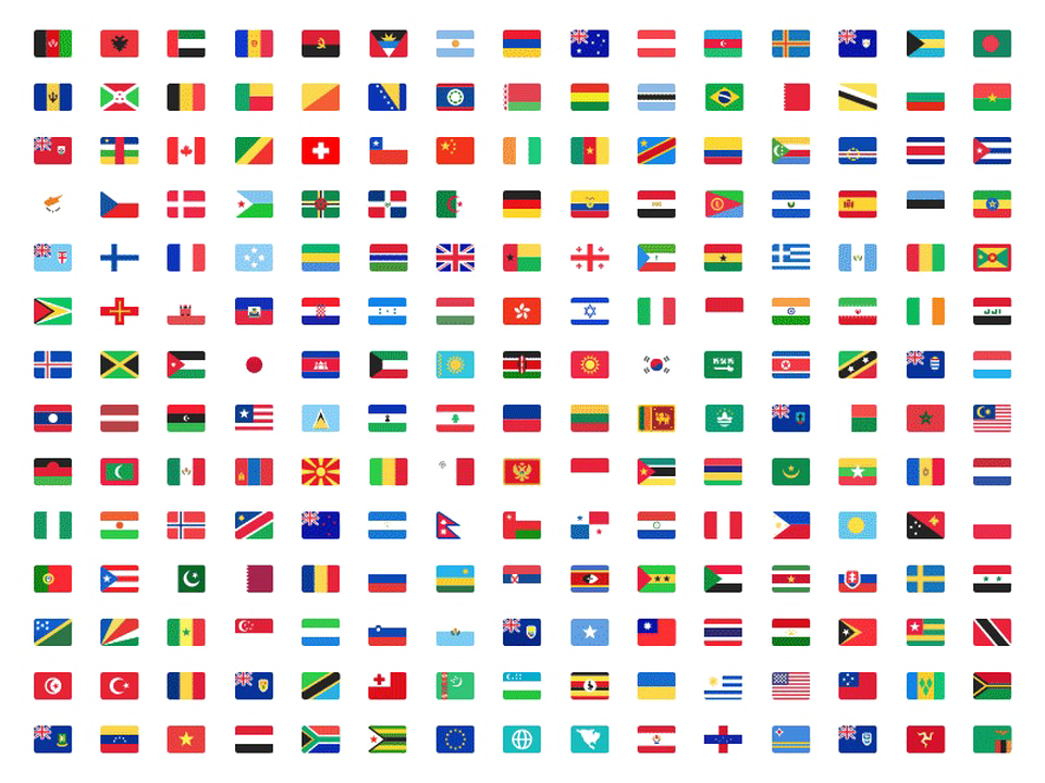Country Flags Alphabetical Order PNG File