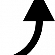 Simbol panah melengkung transparan