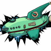 Futurama Spaceship PNG Cutout