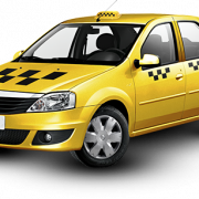 Такси желтый без фона