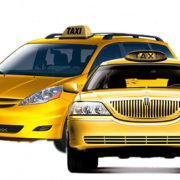 Táxi amarelo transparente