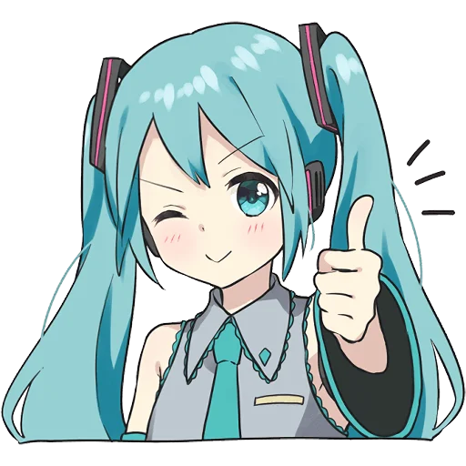 🎤 Hatsune Miku Wink  Vocaloid Charm PNG Sticker Download 💙