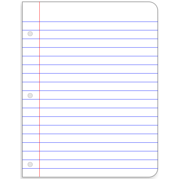Notebook Paper PNG Photo