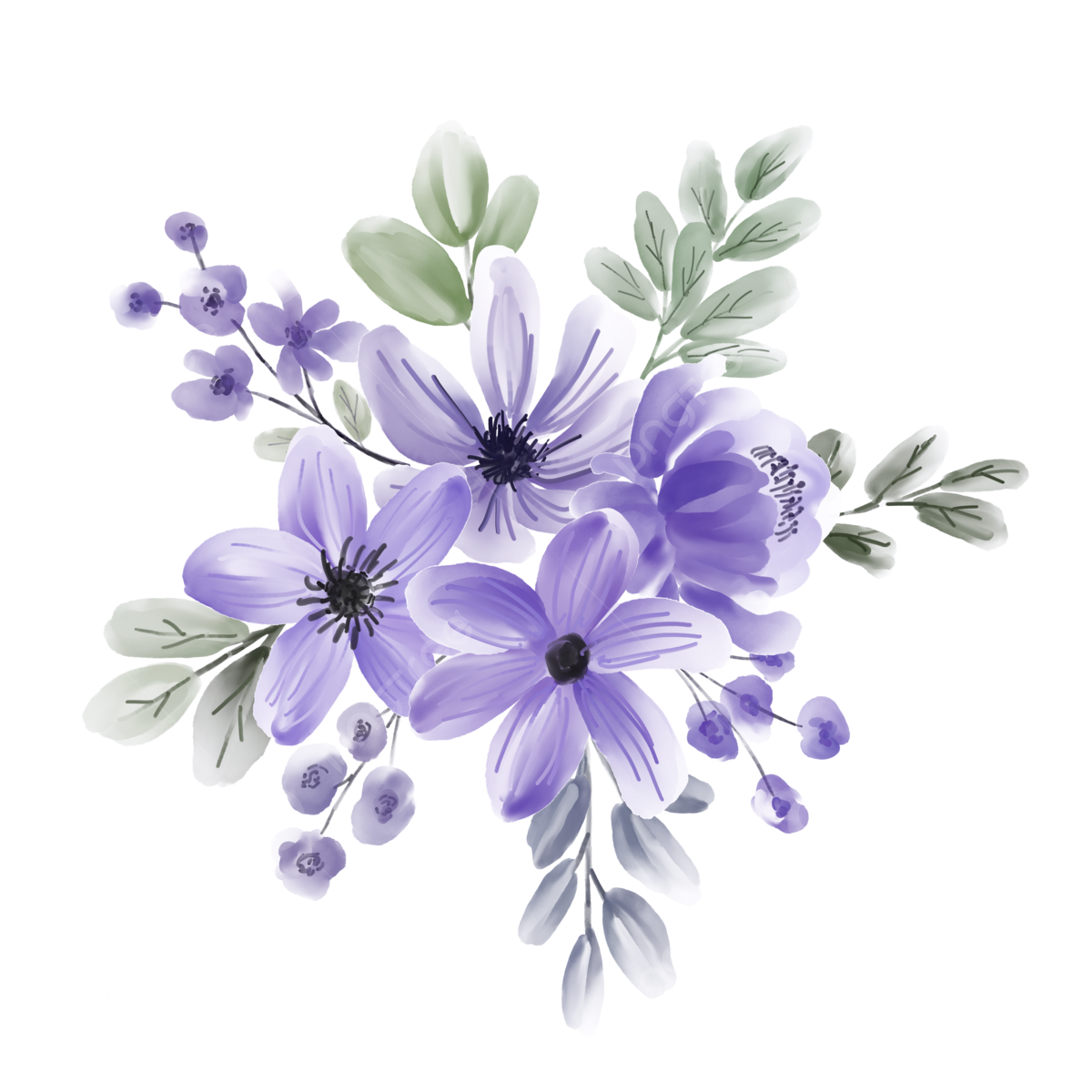 Purple Flower PNG HD Image