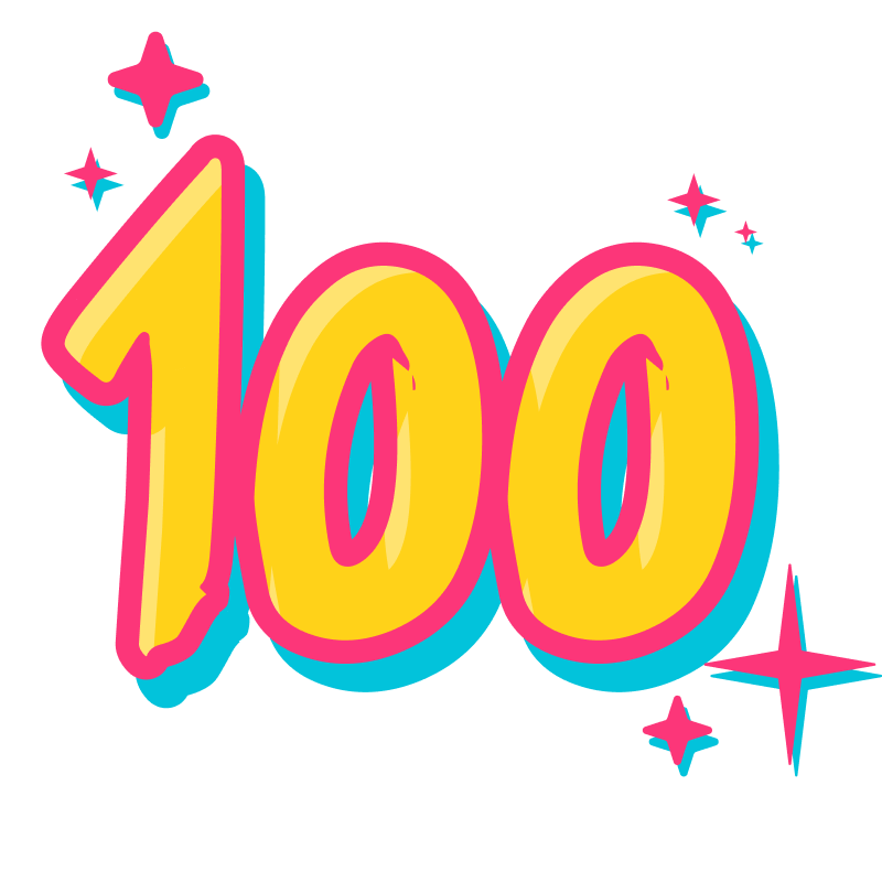 100 Emoji PNG Cutout