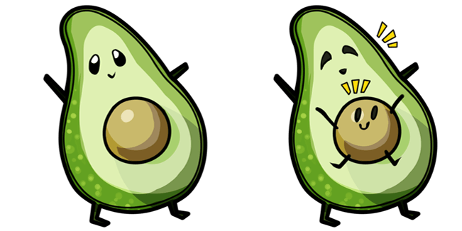 Aesthetic Avocado PNG File