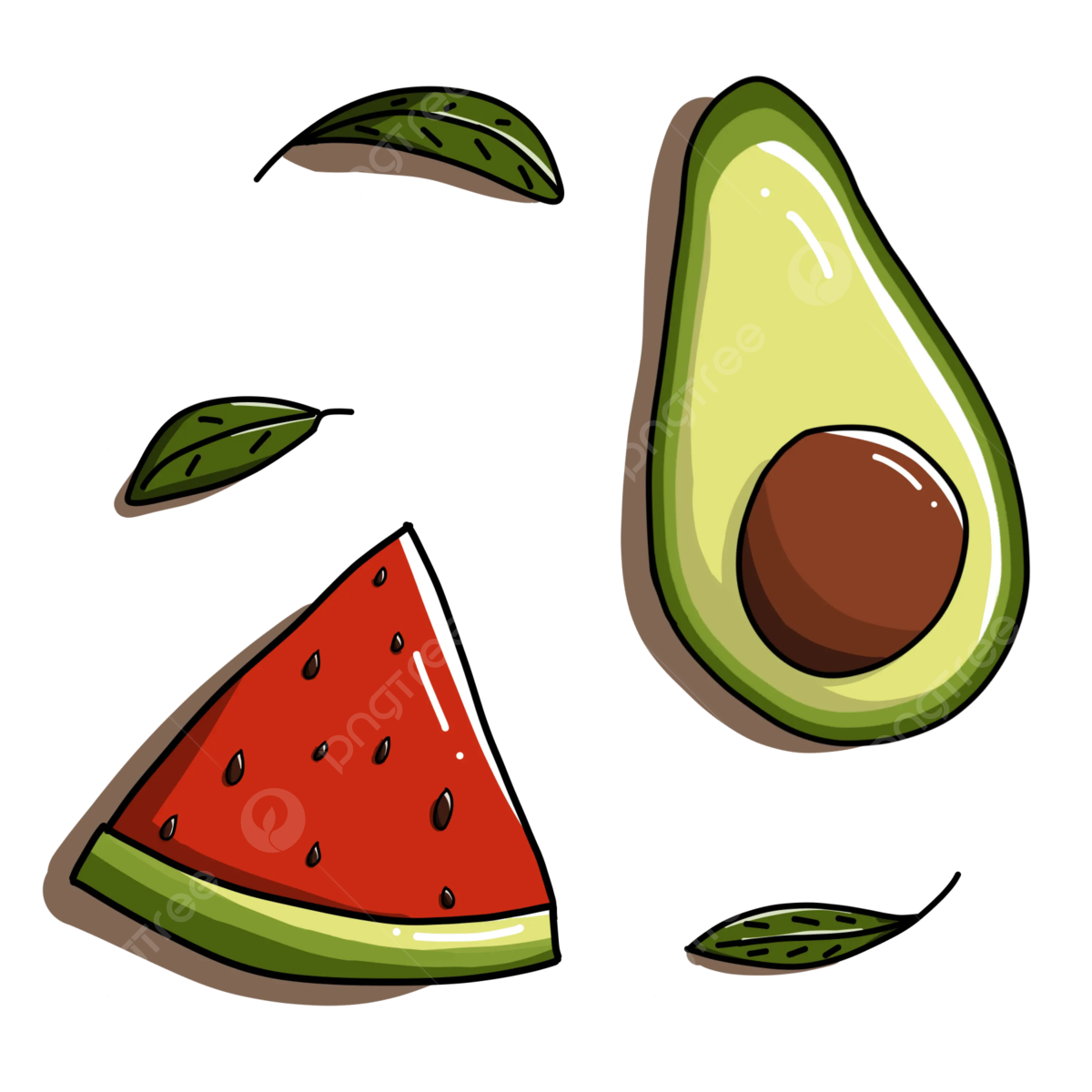 Aesthetic Avocado PNG Image File