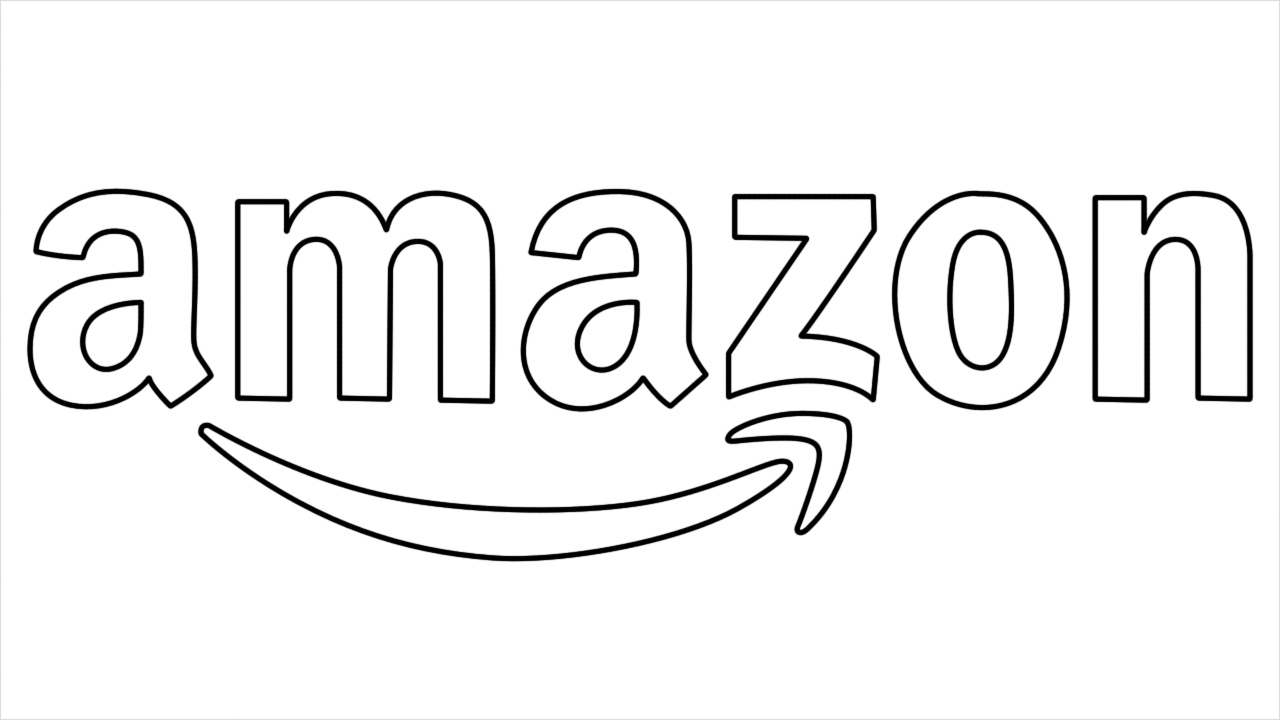 Amazon Logo White PNG Cutout