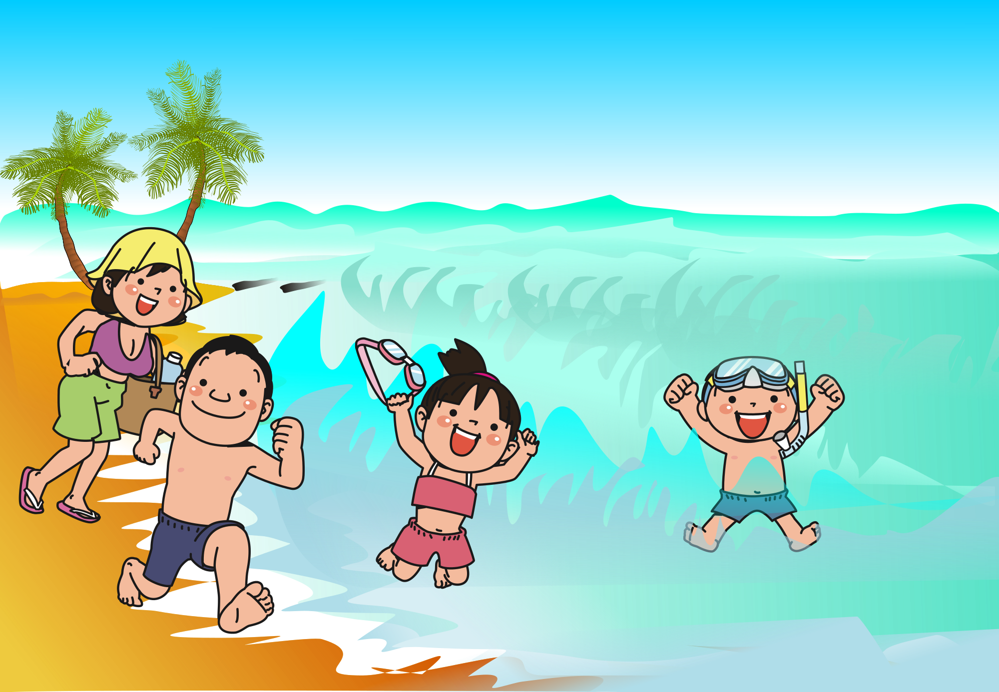 Beach Cartoon PNG HD Image
