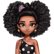 Black Barbie PNG Cutout