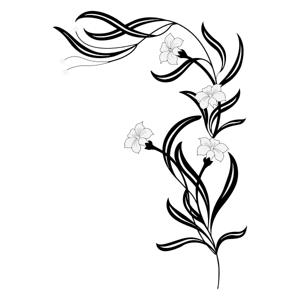 Black Flowers PNG