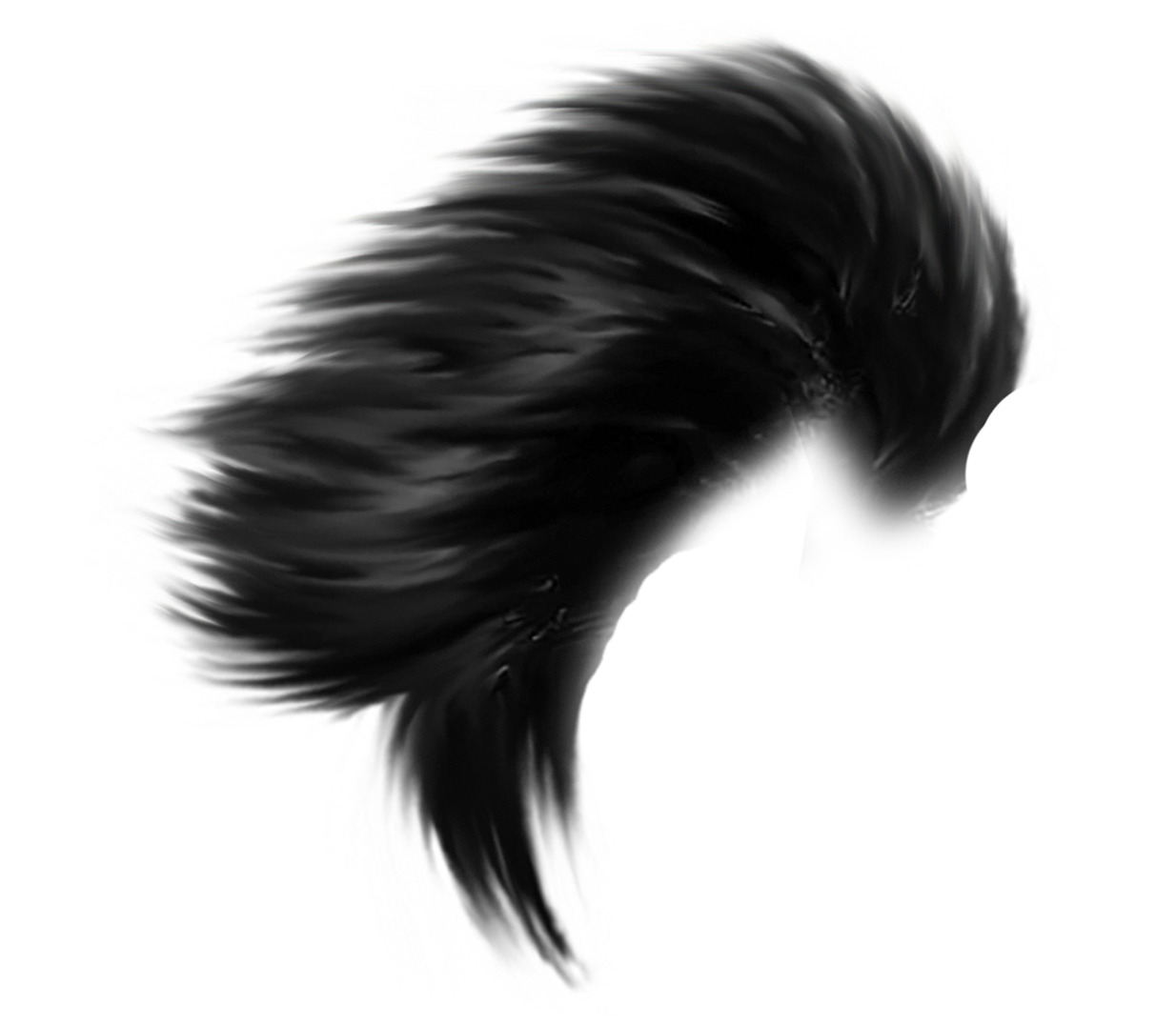 Black Hair PNG Background
