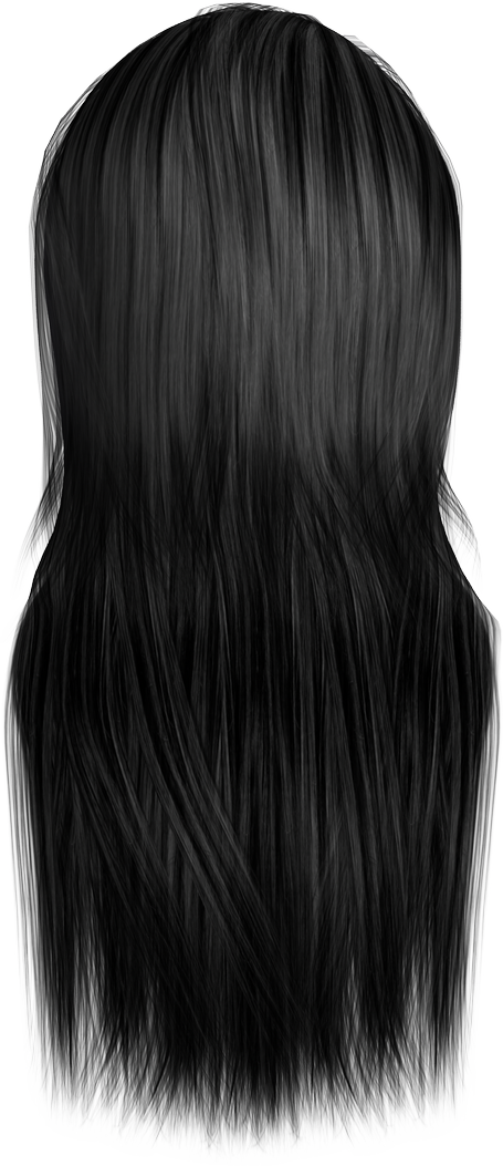 Black Hair PNG Cutout