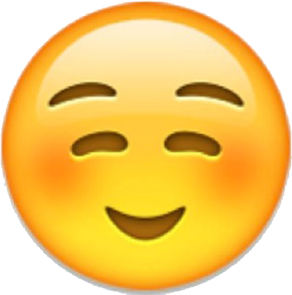 Blushing Emoji PNG Cutout