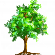 Cartoon Tree Background PNG