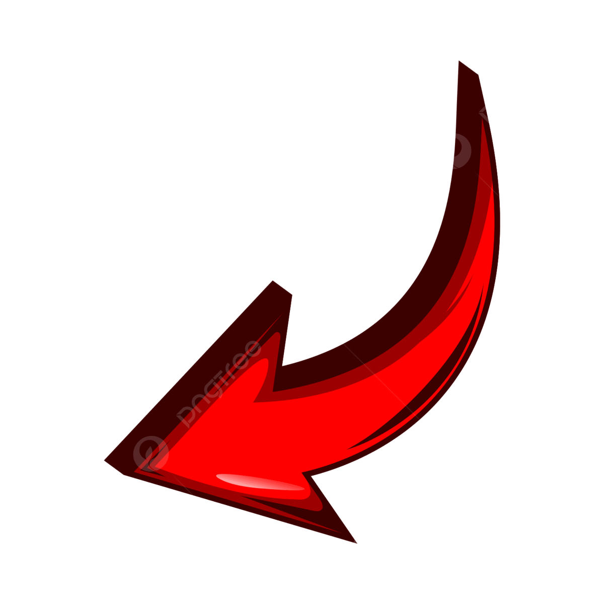Curved Red Arrow Transparent