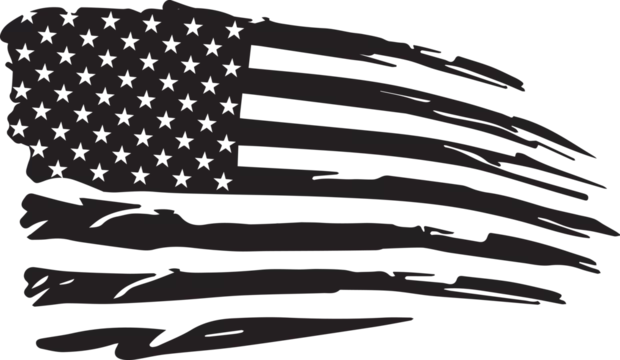 Distressed American Flag PNG File