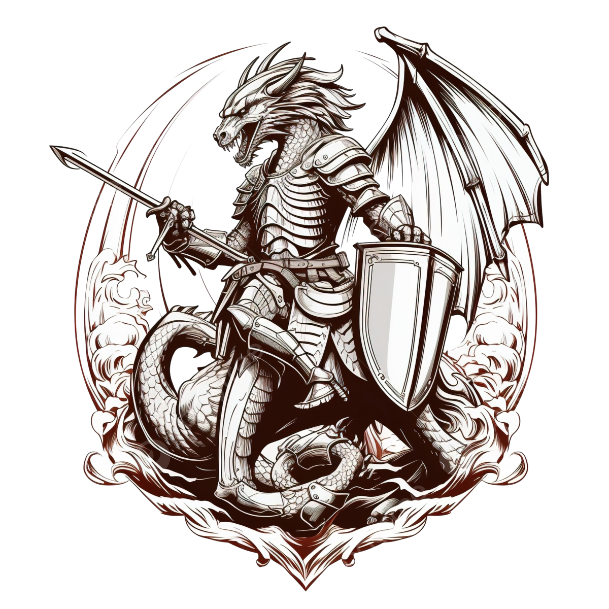 Dragon Tattoo PNG Cutout