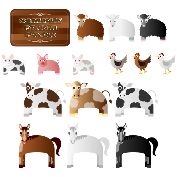 Farm Animals Background PNG