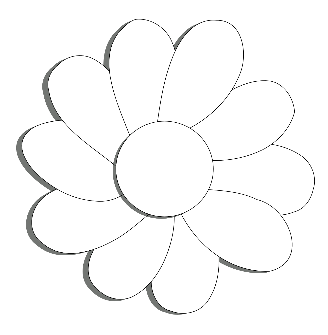 Flower Black And White PNG File