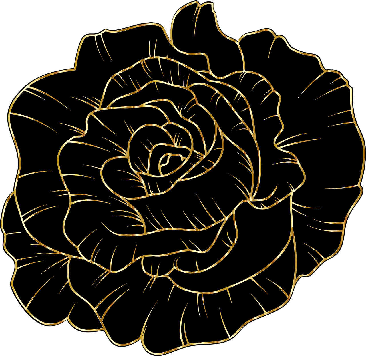 Flower Black And White PNG HD Image