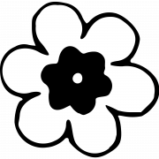 Flower Black And White PNG Photo