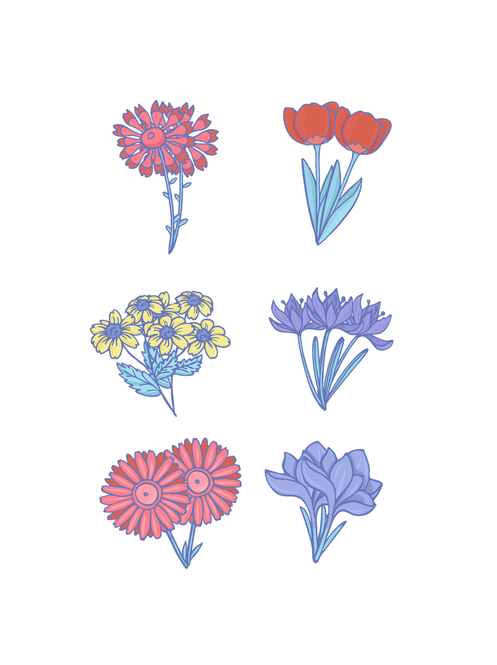 Flower Drawing PNG Background