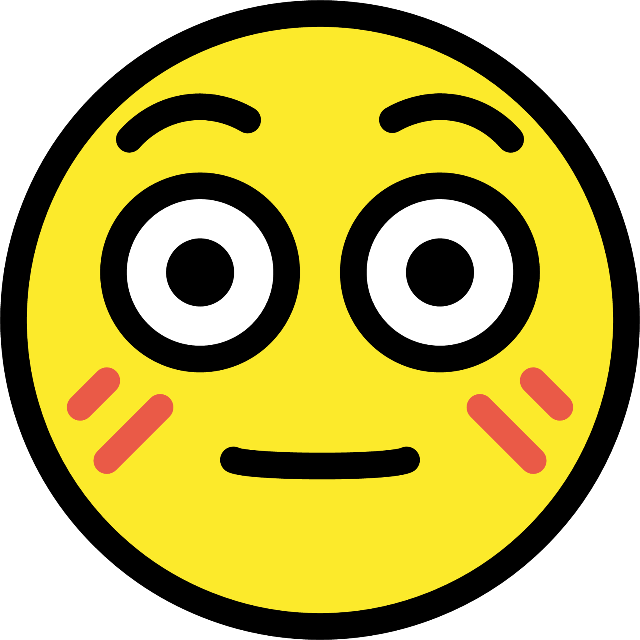 Flushed Emoji PNG Clipart