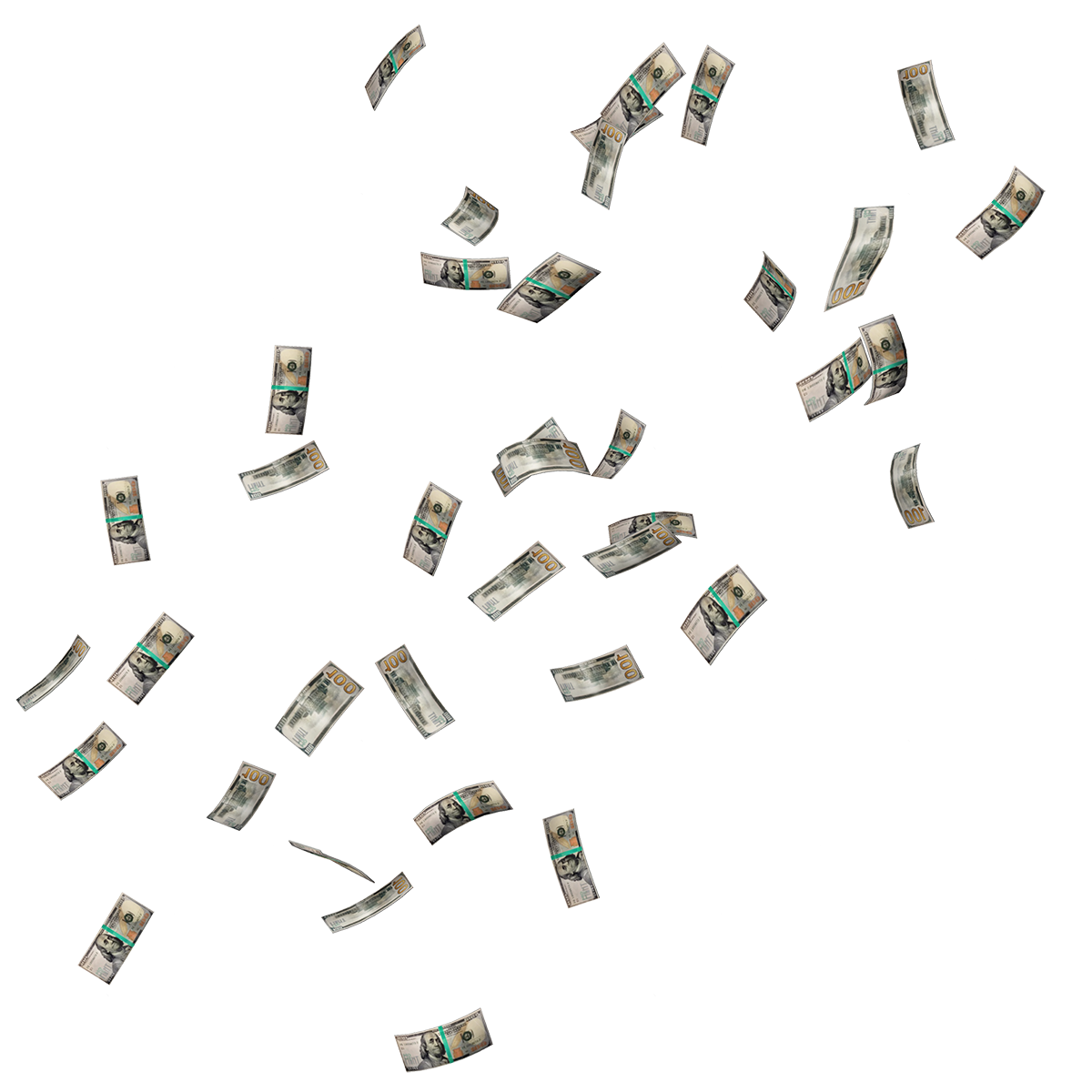 Flying Money PNG Cutout