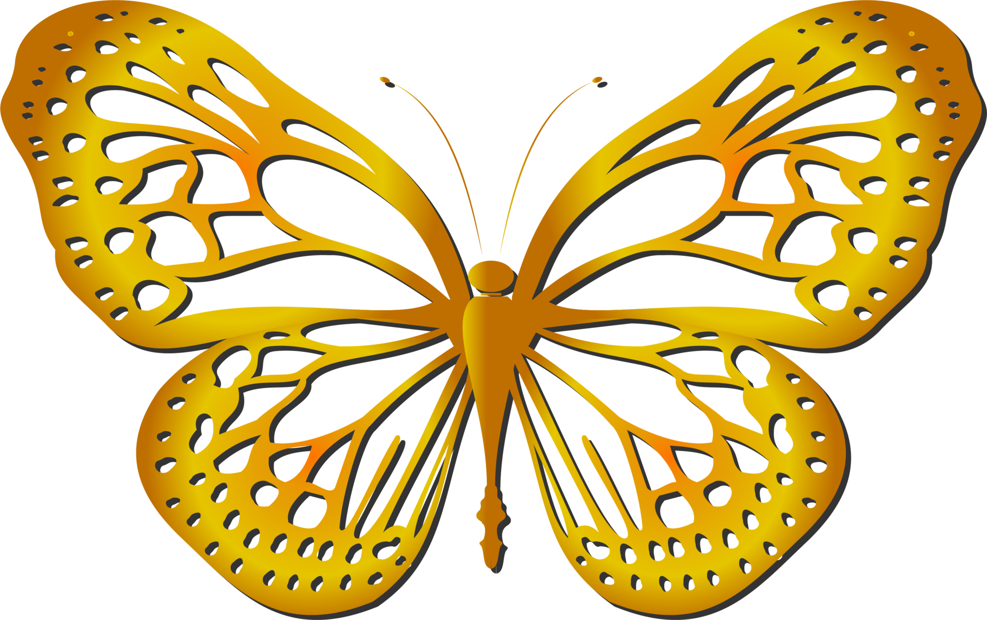 Gold Butterfly PNG HD Image