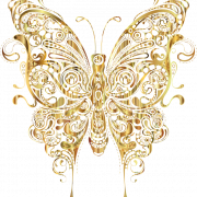 Gold Butterfly PNG Photo