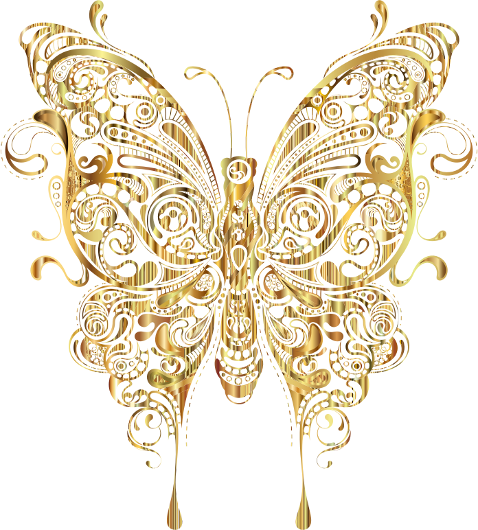 Gold Butterfly PNG Photo