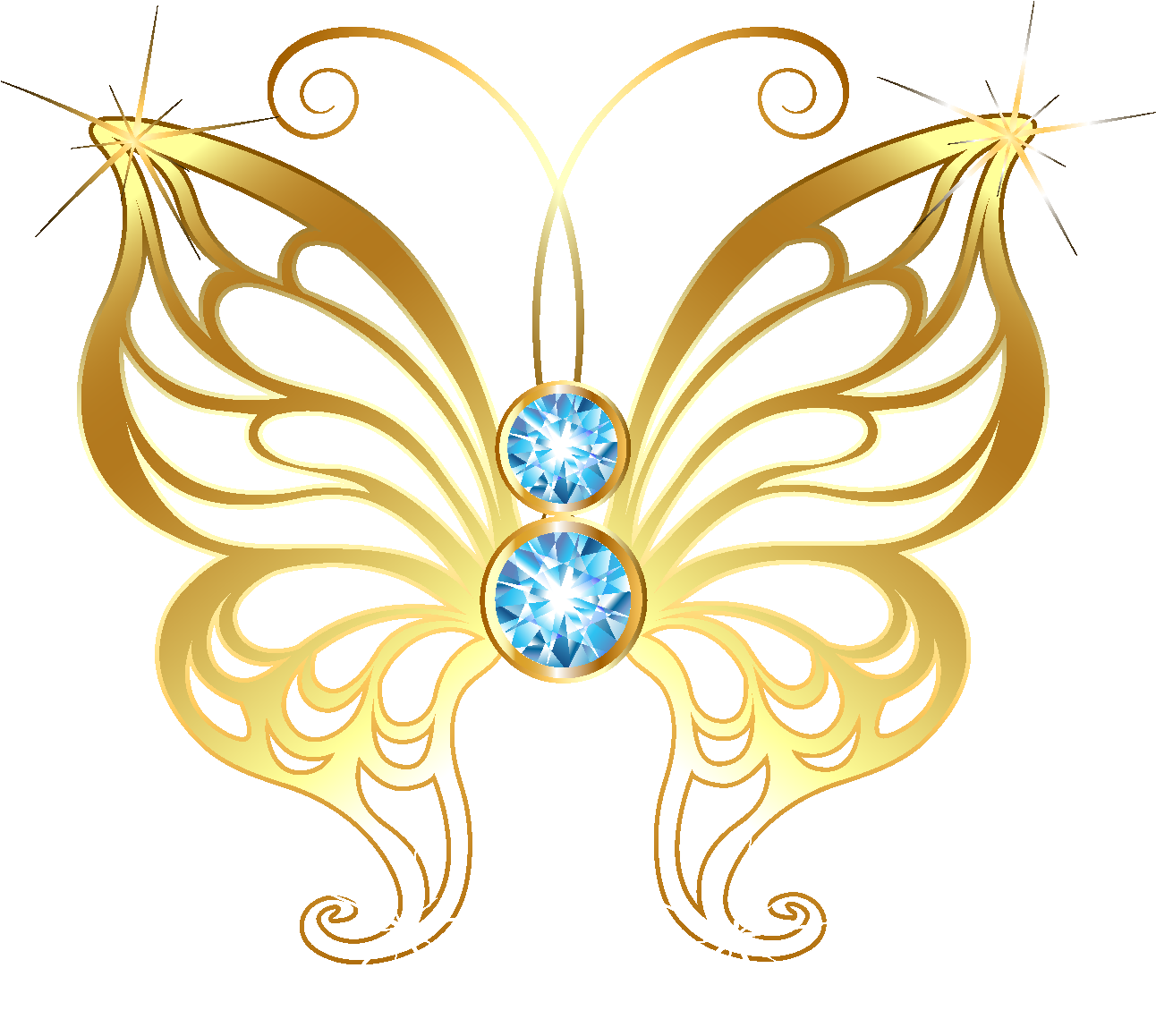 Gold Butterfly PNG Pic