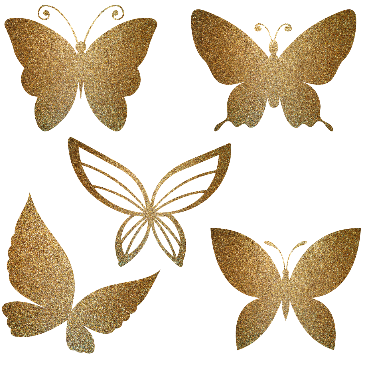 Gold Butterfly PNG Picture