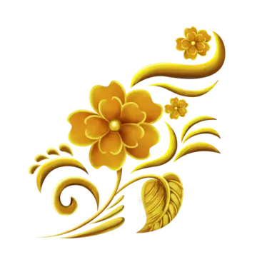 Gold Flower PNG HD Image