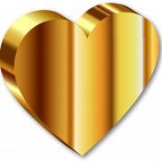 Gold Heart PNG Cutout