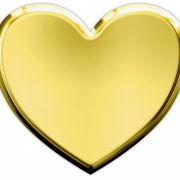 Gold Heart PNG Images